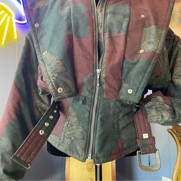 ❌SOLD🏷️Vintage 90s Nils Burgundy Floral Print Ski Jacket - Picture 6 of 15